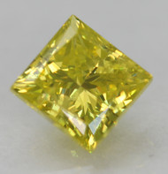 0.32 CARAT CANARY YELLOW VS2 PRINCESS NATURAL EARTH MINED LOOSE DIAMOND FOR JEWELRY 3.62X3.49MM *360 VIDEO & PICTURES