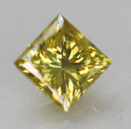 0.30 CARAT VIVID YELLOW VS2 PRINCESS NATURAL EARTH MINED LOOSE DIAMOND FOR JEWELRY 3.58X3.48MM *360 VIDEO & PICTURES