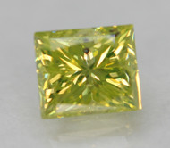 0.27 CARAT CANARY YELLOW SI2 PRINCESS NATURAL EARTH MINED LOOSE DIAMOND FOR JEWELRY 3.55X3.07MM *360 VIDEO & PICTURES