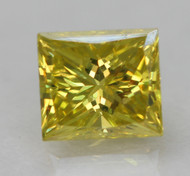 0.24 CARAT CANARY YELLOW VS1 PRINCESS NATURAL EARTH MINED LOOSE DIAMOND FOR JEWELRY 3.62X3.24MM *360 VIDEO & PICTURES