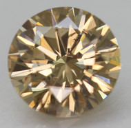 Certified 0.88 Carat Fancy Brownish Orangy Yellow VS2 Round Brilliant Natural Earth Mined Loose Diamond 6.26mm