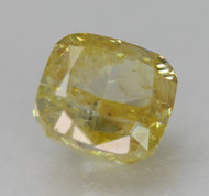 0.71 CARAT FANCY INTENSE YELLOW CUSHION NATURAL EARTH MINED LOOSE DIAMOND FOR RING 4.80X4.60MM *360 VIDEO & PICTURES