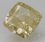 0.42 Carat Fancy Yellow SI2 Cushion Natural Earth Mined Loose Diamond For Ring 4.20X3.90mm *360 REAL VIDEO & PICTURES