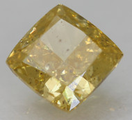 0.33 Carat Fancy Yellow SI1 Cushion Natural Earth Mined Loose Diamond 3.80X3.80mm *360 PROFESSIONAL VIDEO & PICTURES