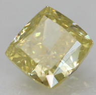 Certified 0.57 Carat Natural Fancy Intense Yellow SI1 Cushion Shape Earth Mined Loose Diamond 4.63x4.44mm  *VID & IMAGES