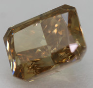 Certified 0.54 Carat Natural Vivid Brownish Yellow VVS2 Radiant Earth Mined Loose Diamond 4.92x3.95mm  *VID & PICS