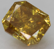 Certified 0.61 Carat Natural Fancy Vivid Yellow SI2 Radiant Earth Mined Loose Diamond 4.99x4.33mm  *360 VIDEO & IMAGES