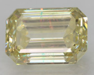 CERTIFIED 0.52 CARAT NATURAL FANCY YELLOW VS2 EMERALD EARTH MINED LOOSE DIAMOND 5.44X3.85MM  *360 REAL VIDEO & IMAGES