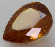 CERTIFIED 0.50 CARAT NATURAL FANCY INTENSE ORANGE SI1 PEAR EARTH MINED LOOSE DIAMOND 5.75X4.48MM  *360 VIDEO & IMAGES