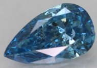 CERTIFIED 0.53 CARAT FANCY VIVID BLUE SI2 PEAR SHAPE EARTH MINED LOOSE DIAMOND 7.5X4.56MM  *360 REAL VIDEO & IMAGES