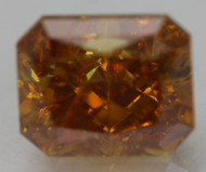 CERTIFIED 0.71 CARAT NATURAL FANCY INTENSE ORANGE VVS1 RADIANT EARTH MINED DIAMOND 5.14X4.19MM  *360 REAL VIDEO & IMAGES