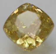 CERTIFIED 0.51 CARAT NATURAL FANCY VIVID YELLOW VVS2 CUSHION SHAPE EARTH MINED DIAMOND 4.31X4.29MM  *360 VIDEO & IMAGES
