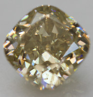 CERTIFIED 0.90 CARAT NATURAL FANCY BROWNISH YELLOW VS2 CUSHION SHAPE EARTH MINED DIAMOND 5.25X5.22MM  * VIDEO & IMAGES