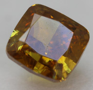 CERTIFIED 0.51 CARAT NATURAL FANCY INTENSE ORANGE VS2 CUSHION SHAPE EARTH MINED DIAMOND 4.28X4.17MM  *360 VIDEO & IMAGES