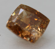 0.56 CARAT ORANGY BROWN SI2 RADIANT NATURAL EARTH MINED LOOSE DIAMOND 4.76X4.31MM *360 PROFESSIONAL VIDEO & PICTURES