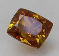 0.20 CARAT INTENSE ORANGE SI2 CUSHION NATURAL EARTH MINED LOOSE DIAMOND 3.47X3.00MM *360 PROFESSIONAL VIDEO & PICTURES