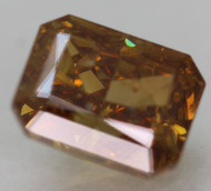 CERTIFIED 0.56 CARAT BROWN ORANGE VS2 RADIANT NATURAL EARTH MINED LOOSE DIAMOND 4.96X4.01MM  *360 REAL VIDEO & IMAGES