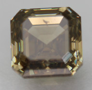 Certified 0.43 Carat Yellow Brown VS2 Square Emerald Natural Earth Mined Loose Diamond 3.97X3.94mm  *360 VIDEO & IMAGES