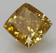 Certified 0.50 Carat Vivid Yellow SI2 Cushion Natural Earth Mined Loose Diamond 4.34X4.33mm  *360 REAL VIDEO & IMAGES