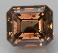 CERTIFIED 0.72 CARAT VIVID BROWN VS2 EMERALD NATURAL EARTH MINED LOOSE DIAMOND 4.9X4.27MM  *360 REAL VIDEO & IMAGES