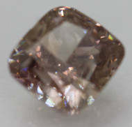 CERTIFIED 0.64 CARAT PINK BROWN VS2 CUSHION NATURAL EARTH MINED LOOSE DIAMOND 4.78X4.52MM  *360 REAL VIDEO & IMAGES