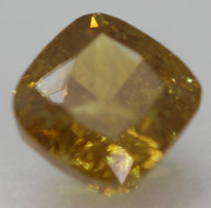 0.52 Carat Fancy Intense Orangy Yellow Cushion Natural Earth Mined Loose Diamond For Ring 4.24X4.21mm * VIDEO & PICTURES