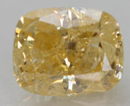 0.43 Carat Fancy Intense Yellow Cushion Natural Earth Mined Loose Diamond For Ring 4.78X3.83mm *360 VIDEO & PICTURES