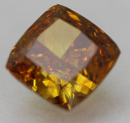0.35 Carat Fancy Orange SI1 Cushion Natural EARTH MINED Loose Diamond 4.02X3.96mm *360 PROFESSIONAL VIDEO & PICTURES