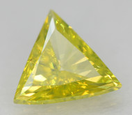0.10 CARAT FANCY VIVID BROWNISH YELLOW SI2 TRIANGLE NATURAL EARTH MINED LOOSE DIAMOND 3.46X3.40MM *REAL IS A DIAMOND