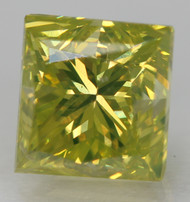 CERTIFIED 0.78 CARAT CANARY YELLOW VVS2 PRINCESS NATURAL EARTH MINED LOOSE DIAMOND 4.64X4.42MM  *360 REAL IMAGES & VIDEO