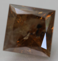 CERTIFIED 2.15 CARAT VIVID YELLOWISH BROWN PRINCESS NATURAL EARTH MINED LOOSE DIAMOND 6.79X6.73MM *360 IMAGES & VIDEO