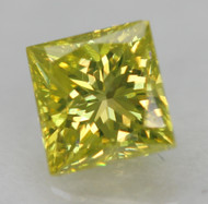 0.19 CARAT CANARY YELLOW VS1 PRINCESS NATURAL EARTH MINED LOOSE DIAMOND FOR JEWELRY 3.21X3.11MM *360 VIDEO & PICTURES