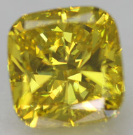 CERTIFIED 1.01 CARAT CANARY YELLOW VVS2 CUSHION SHAPE NATURAL EARTH MINED LOOSE DIAMOND 5.82X5.57MM  * REAL PICS & VIDEO