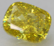 CERTIFIED 1.01 CARAT CANARY YELLOW VVS2 CUSHION SHAPE NATURAL EARTH MINED LOOSE DIAMOND 6.23X5.13MM  * REAL PICS & VIDEO