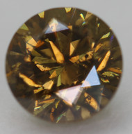 Certified 0.82 Carat Vivid Yellowish Brown VS2 Round Brilliant Natural EARTH MINED Diamond 5.7mm  * REAL PICS & VIDEO