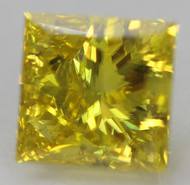 CERTIFIED 1.00 CARAT CANARY YELLOW VVS1 PRINCESS NATURAL EARTH MINED LOOSE DIAMOND 5.7X5.54MM  *360 REAL IMAGES & VIDEO