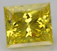 CERTIFIED 1.06 CARAT CANARY YELLOW VVS1 PRINCESS NATURAL EARTH MINED LOOSE DIAMOND 6.1X5.53MM  *360 REAL IMAGES & VIDEO