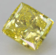 CERTIFIED 0.94 CARAT CANARY YELLOW VS1 MODIFIED PRINCESS NATURAL EARTH MINED DIAMOND 5.89X5.39MM *360 REAL PICS & VIDEO