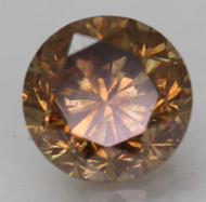 0.65 CARAT ORANGY BROWN VVS2 ROUND BRILLIANT NATURAL EARTH MINED LOOSE DIAMOND 5.2MM *360 PROFESSIONAL IMAGES & VIDEO