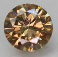 0.58 CARAT BROWN YELLOW VVS2 ROUND BRILLIANT NATURAL EARTH MINED LOOSE DIAMOND 5.44MM *360 PROFESSIONAL IMAGES & VIDEO