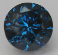 0.99 CARAT VIVID BLUE ROUND BRILLIANT NATURAL EARTH MINED LOOSE DIAMOND FOR RING 6.3MM *360 PROFESSIONAL IMAGES & VIDEO
