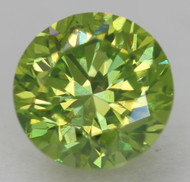 0.61 CARAT LEMON GREEN VS2 ROUND BRILLIANT NATURAL EARTH MINED LOOSE DIAMOND 5.35MM *360 PROFESSIONAL IMAGES & VIDEO