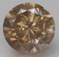 Certified 1.64 Carat Intense Orangy Brown SI1 Round Brilliant Natural EARTH MINED Diamond 7.43mm  * REAL PICS & VIDEO