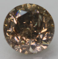 0.78 Carat Fancy Vivid Brown Round Brilliant Natural EARTH MINED Loose Diamond For Ring 5.4mm *360 REAL IMAGES & VIDEO