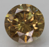 0.57 CARAT BROWN YELLOW SI1 ROUND BRILLIANT NATURAL EARTH MINED LOOSE DIAMOND 5.28MM *360 PROFESSIONAL IMAGES & VIDEO