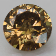 0.53 Carat Fancy Intense Yellowish Brown SI2 Round Brilliant Natural EARTH MINED Loose Diamond 5.52mm *360 PICS & VIDEO