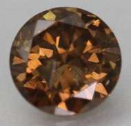 0.53 Carat Fancy Vivid Orangy Brown Round Brilliant Natural EARTH MINED Loose Diamond 5.36mm *360 REAL IMAGES & VIDEO
