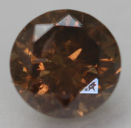 0.52 CARAT ORANGY BROWN SI2 ROUND BRILLIANT NATURAL EARTH MINED LOOSE DIAMOND 5MM *360 PROFESSIONAL IMAGES & VIDEO