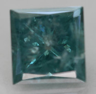 0.98 CARAT GREEN BLUE PRINCESS NATURAL EARTH MINED LOOSE DIAMOND 5.50X5.42MM *360 PROFESSIONAL IMAGES & VIDEO