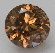 0.51 Carat Fancy Vivid Orangy Brown SI2 Round Brilliant Natural EARTH MINED Loose Diamond 5mm *360 REAL IMAGES & VIDEO